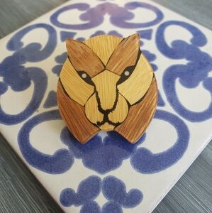 Vintage 1970s wood tiger king pin